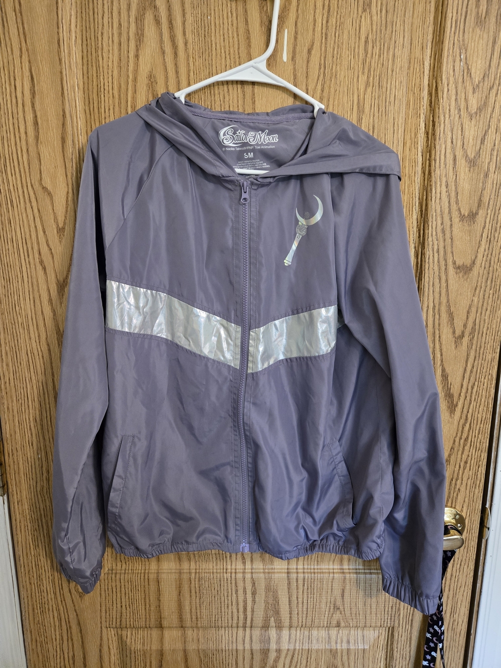Sailor Moon Purple Silver Windbreaker Jacket with Crescent Wand Detail